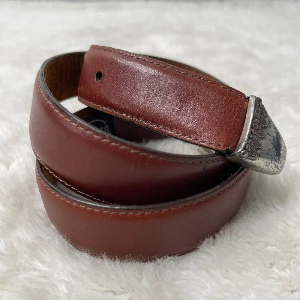 Vintage Brighton Women's Brown Leather Belt Size Medium